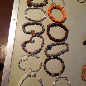 Lot Of 12 Boho Beaded Bracelets